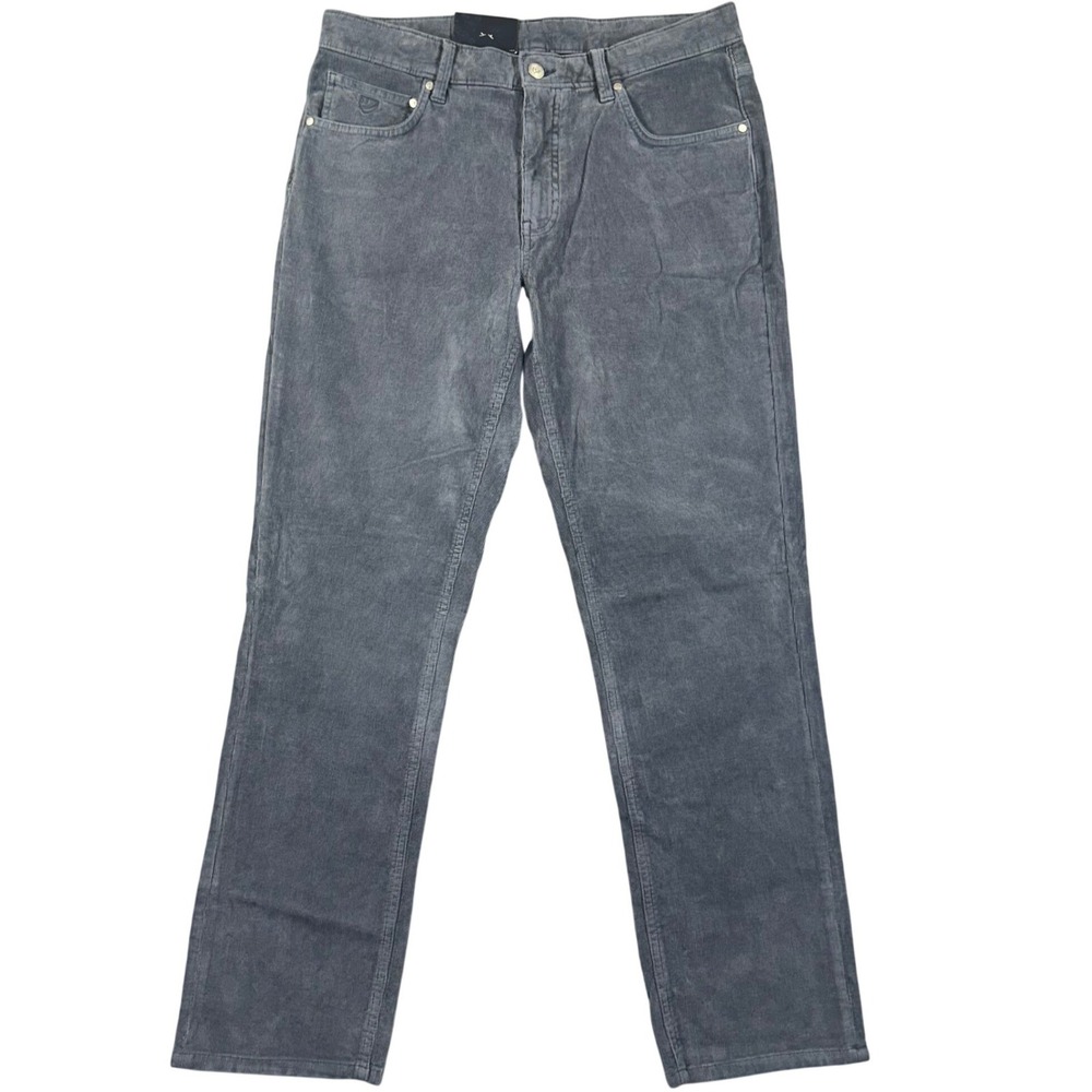 Cremieux Hudson Corduroy Pants Mens 33x30 Blue Grey Straight Leg Stretch‎ NEW